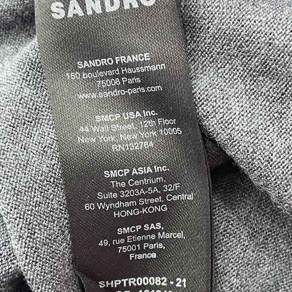 SANDRO Gris Chine H19Turtleneck Wool Sweater Size M NWT - Picture 8 of 12